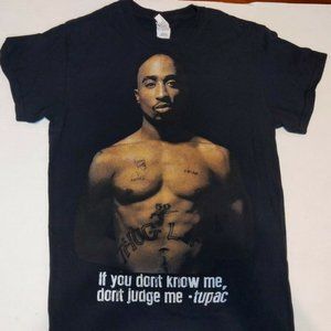 Shirtless Tupac Don't Judge Me Black T-shirt Small